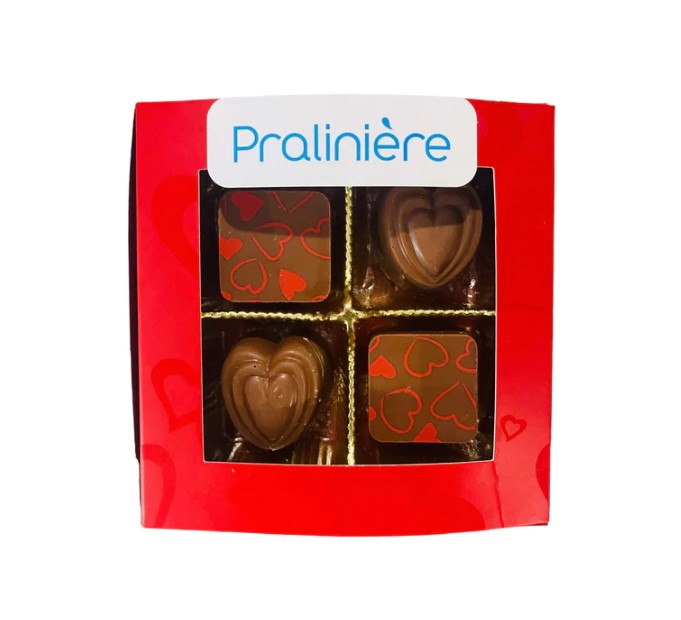 Boîte De Chocolat Au Lait Saint-valentin 4 Mcx 40 G