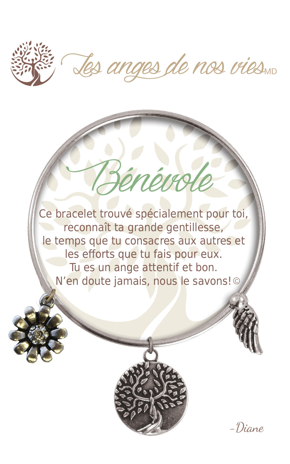 Bracelet De Charme - Bénévole Argent