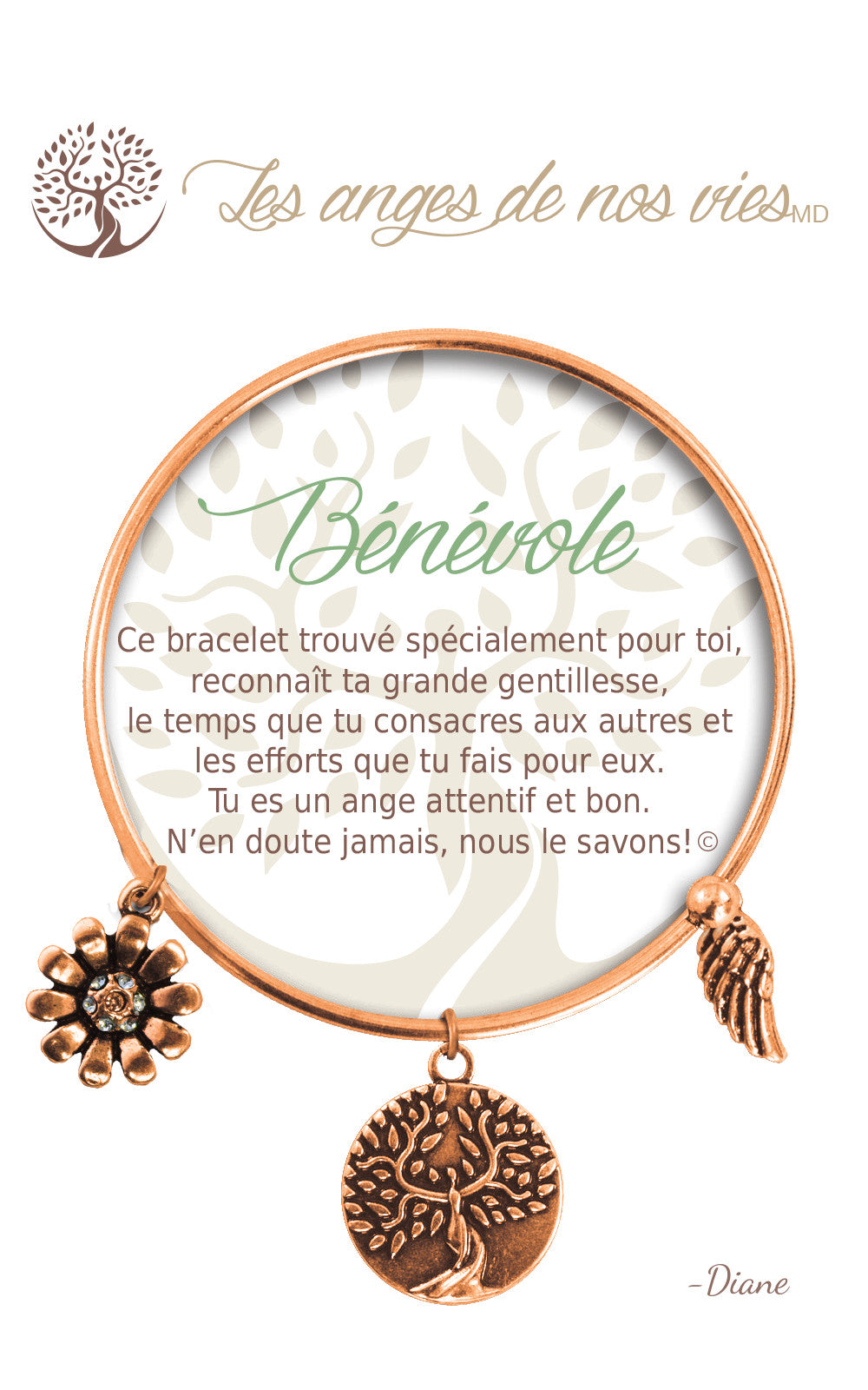 Bracelet De Charme - Bénévole Cuivre