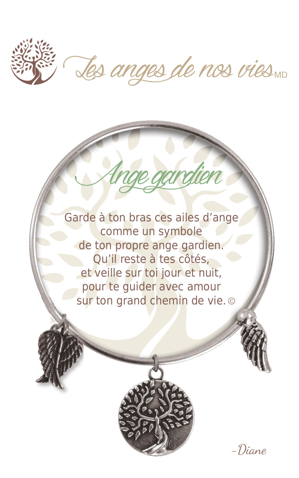 Bracelet De Charme - Ange Gardien Argent