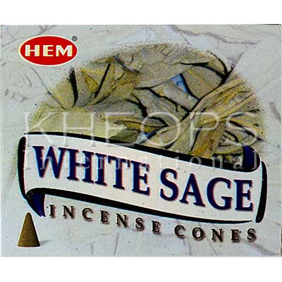 Encens Hem Cônes Sauge Blanche (10 Cônes)
