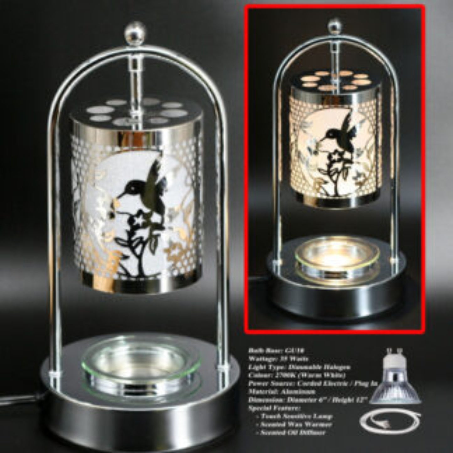 Lampe Diffuseur Style Buffet Oiseau mouche J1502