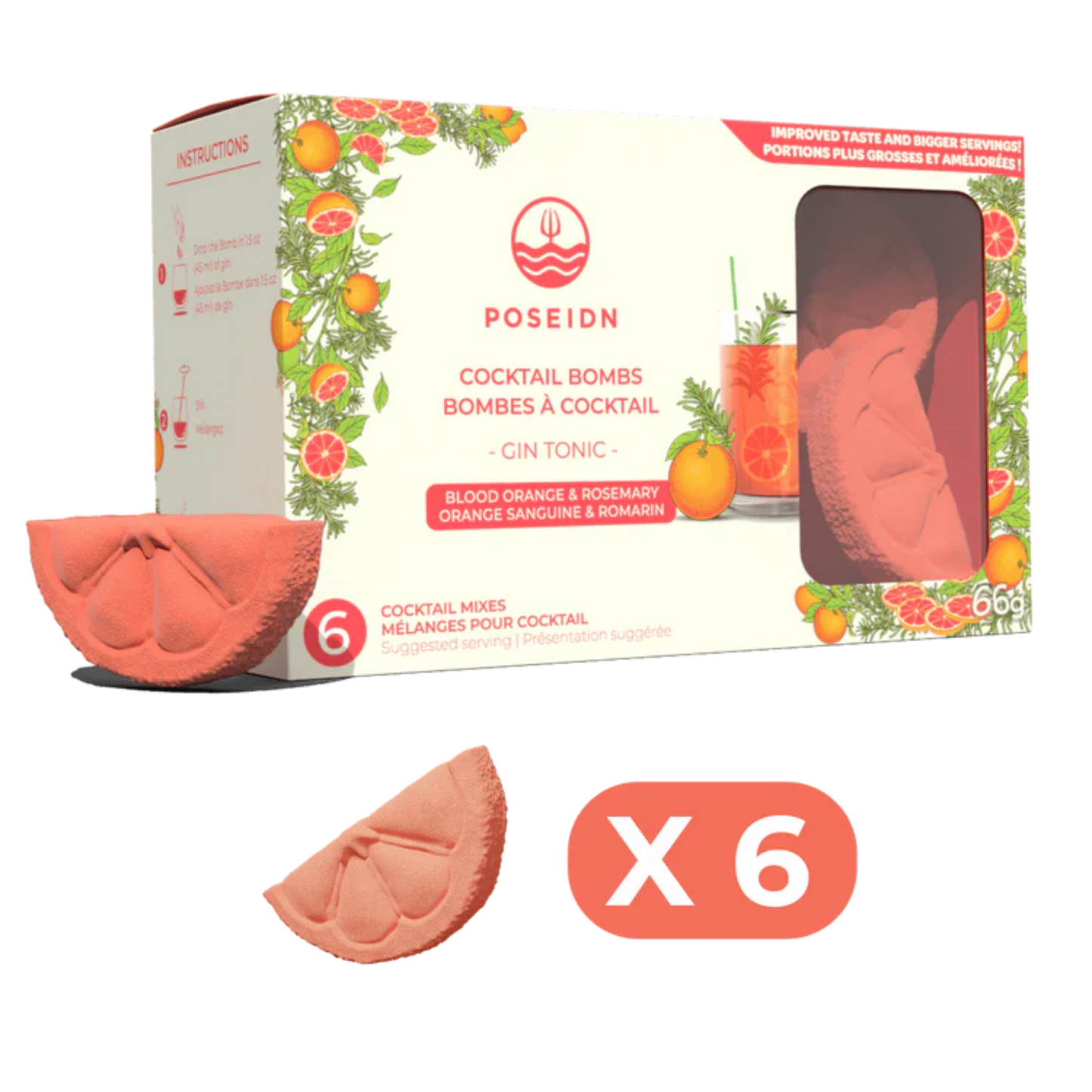 Bombes à Cocktails 3d Orange & Romarin 54g (pqt 6)