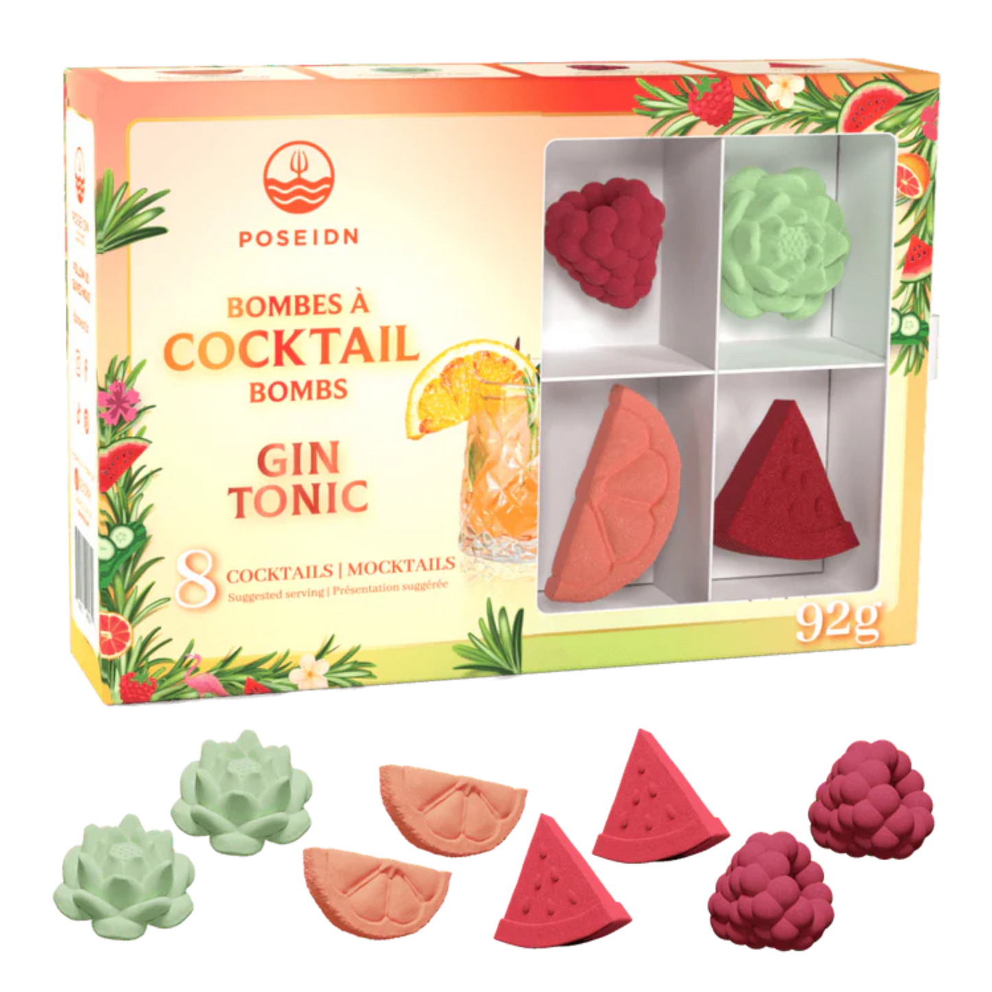 Coffret variété de Bombes à Cocktail 3D Gin Tonic (pqt 8)