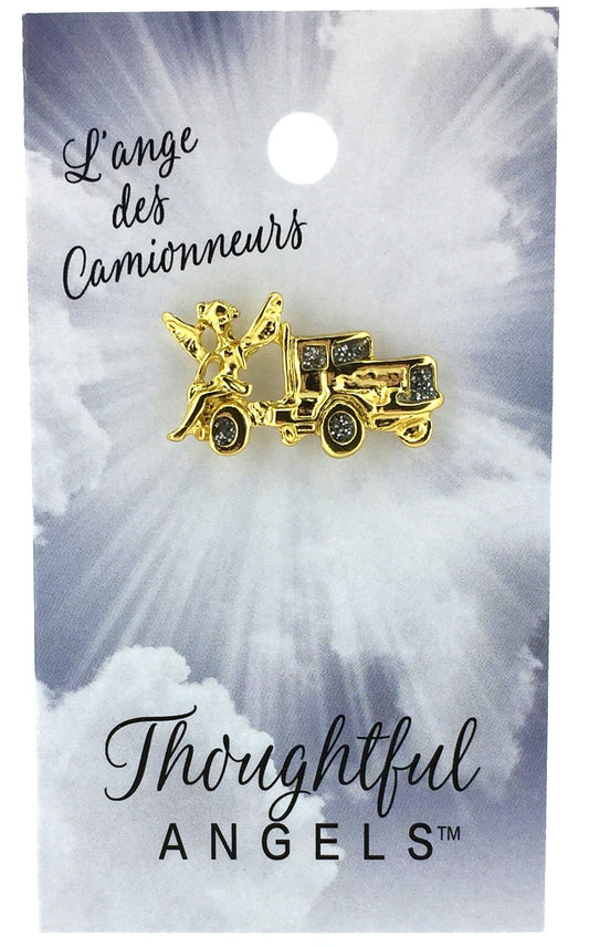 Épinglette - L'ange Des Camionneurs Argent