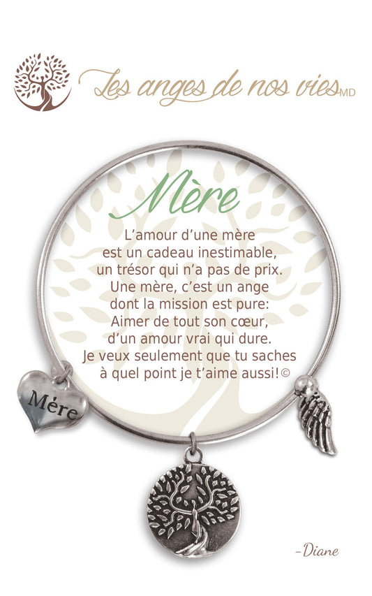 Bracelet De Charme - Mère Argent