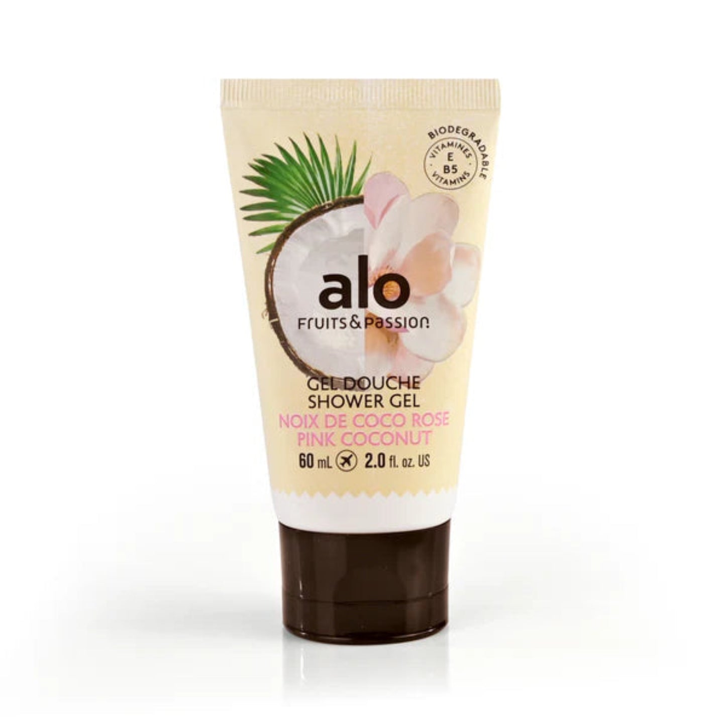 Gel douche 60ml Alo Noix de coco rose