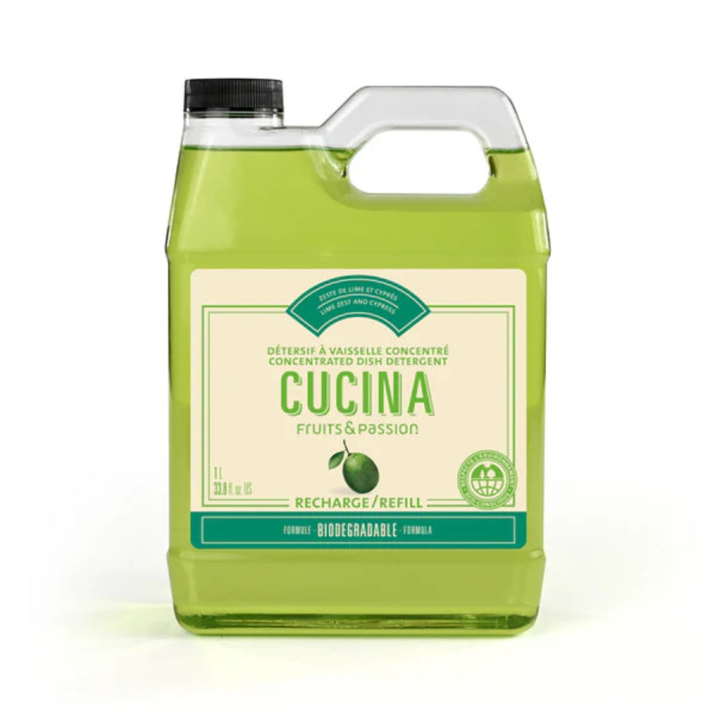 Détersif À Vaisselle 1 L Zeste de Lime et Cyprès ( Recharge)