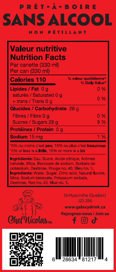 Boisson Galaxy Drink- Punch aux fruits 330 ml