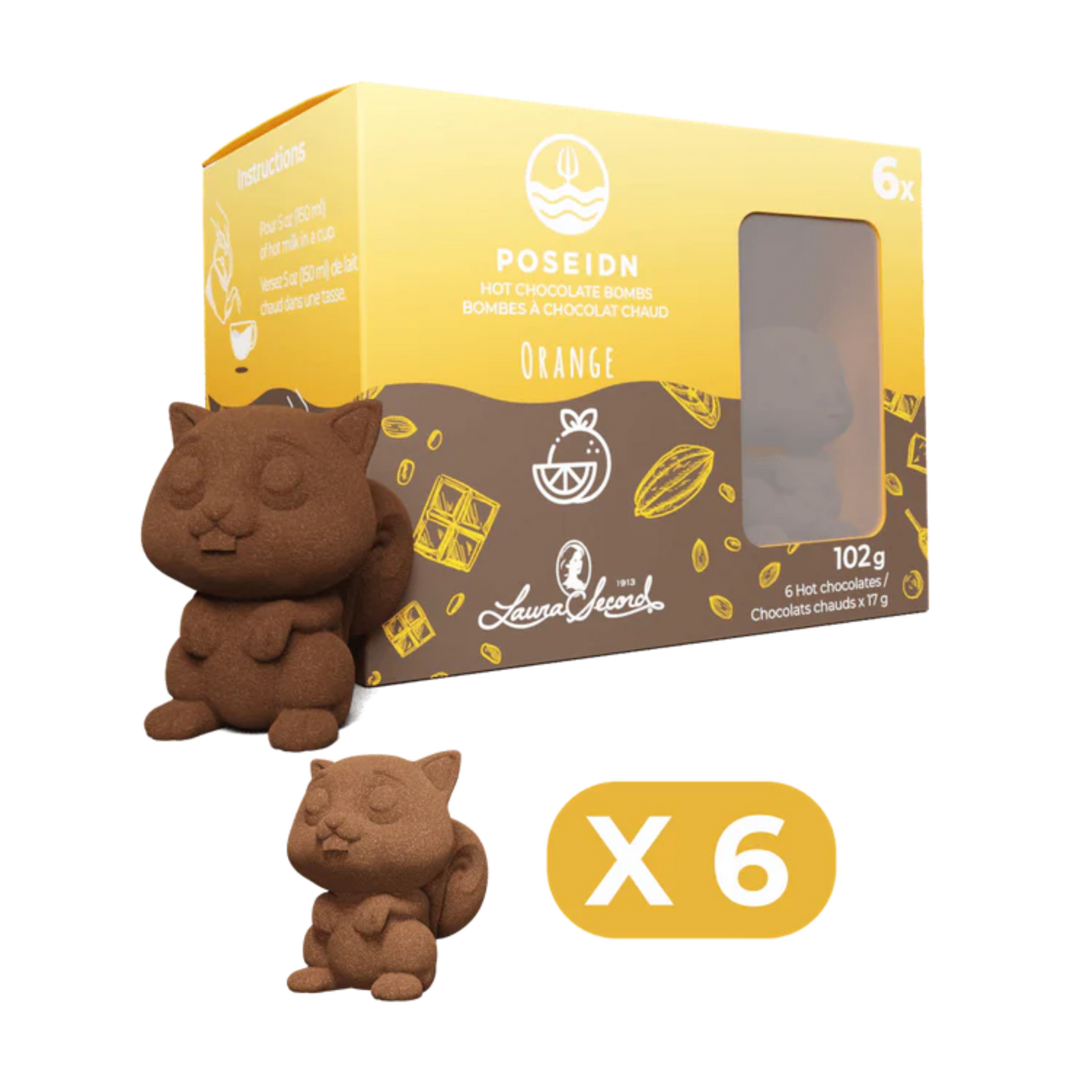 Bombes Chocolat Chaud à l`Orange (pqt 6)