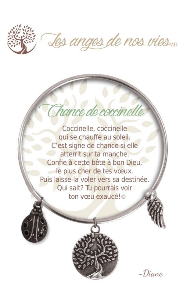 [Clock It To Ya] Bracelet De Charme Chance De Coccinelle Argent