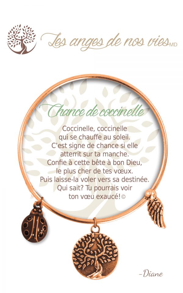 [Clock It To Ya] Bracelet De Charme Chance De Coccinelle Cuivre