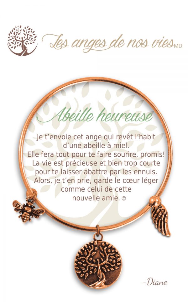 [Clock It To Ya] Bracelet De Charme Abeille Heureuse Cuivre