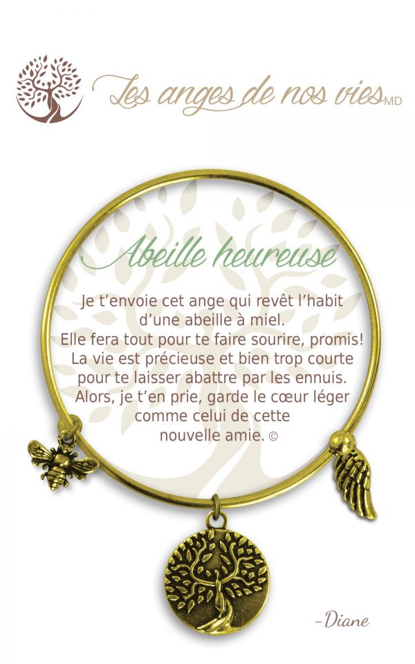 [Clock It To Ya] Bracelet De Charme Abeille Heureuse Or