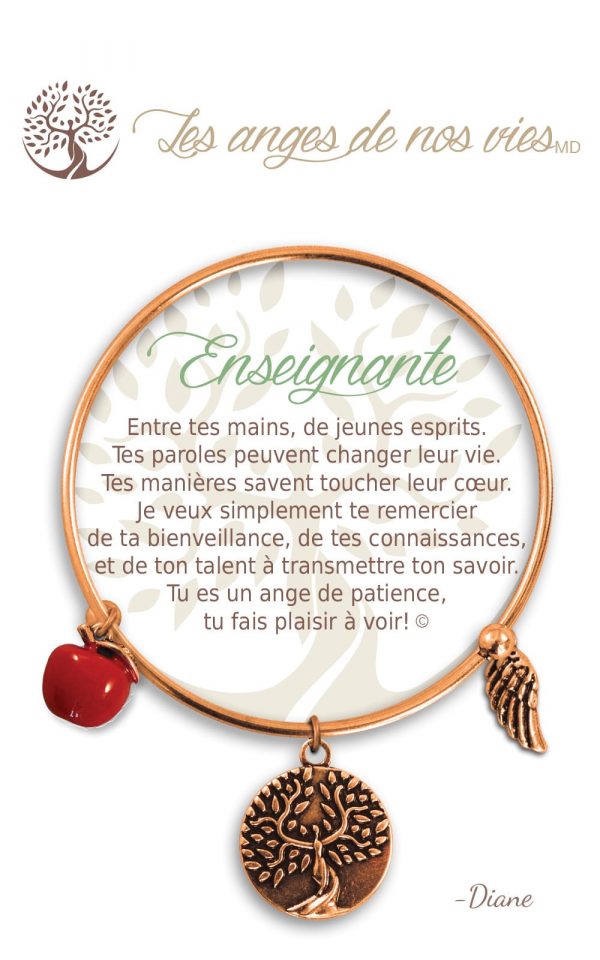 [Clock It To Ya] Bracelet De Charme Enseignante Cuivre