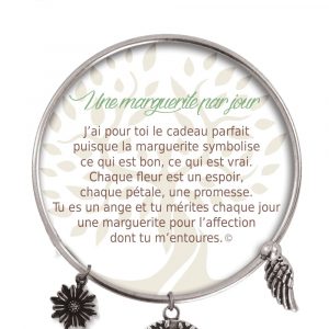 [Clock It To Ya] Bracelet De Charme Une Marguerite Par Jour Argent