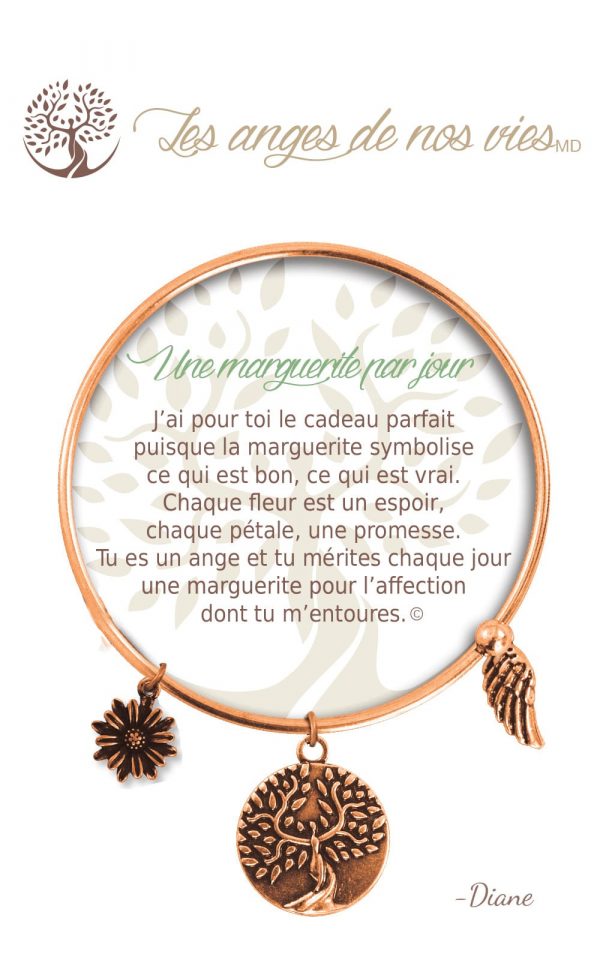 [Clock It To Ya] Bracelet De Charme Une Marguerite Par Jour Cuivre