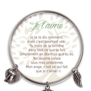 [Clock It To Ya] Bracelet De Charme Je T`aime Argent