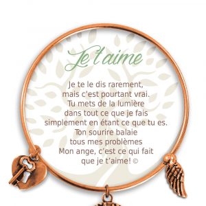 [Clock It To Ya] Bracelet De Charme Je T`aime Cuivre