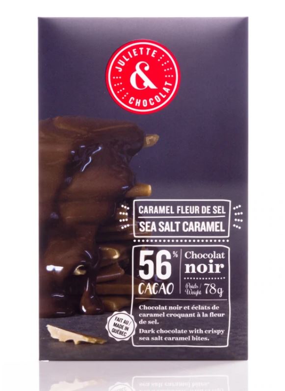 [Juliette & Choco] Tablette De Chocolat Noir Caramel Fleur De Sel 78 G