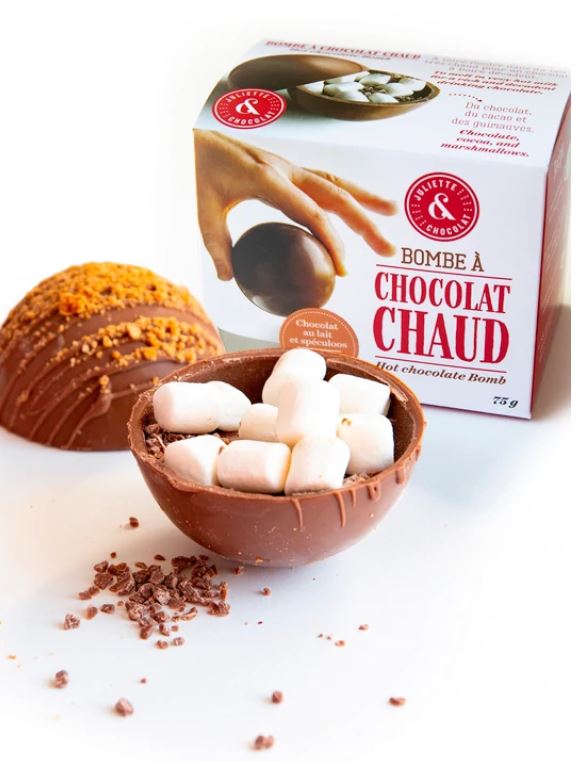[Juliette & Choco] Bombe Á Chocolat Chaud Chocolat Au Lait Et Spéculoos 75 G