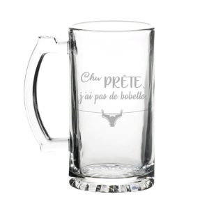 [La Maison Du Bar] Bock Á Bière Gravé - Chu Prête, J'ai Pas De Bobette.