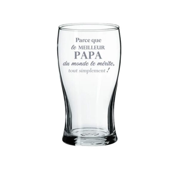 [La Maison Du Bar] Verre Á Bière Gravé - Parce Que Le Meilleur Papa Du Monde...