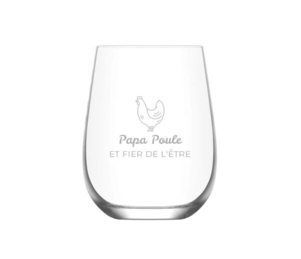 [La Maison Du Bar] Verre Gravé - Papa Poule Et Fier De Lêtre